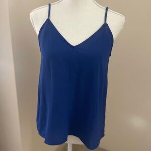 Blue Fitted Camisole Top with V-Neckline